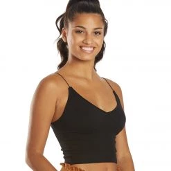 Free People Ribbed V-Neck Brami Black