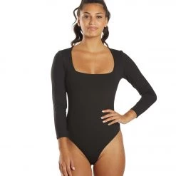 Free People Truth Or Square Bodysuit Black CLOTHING