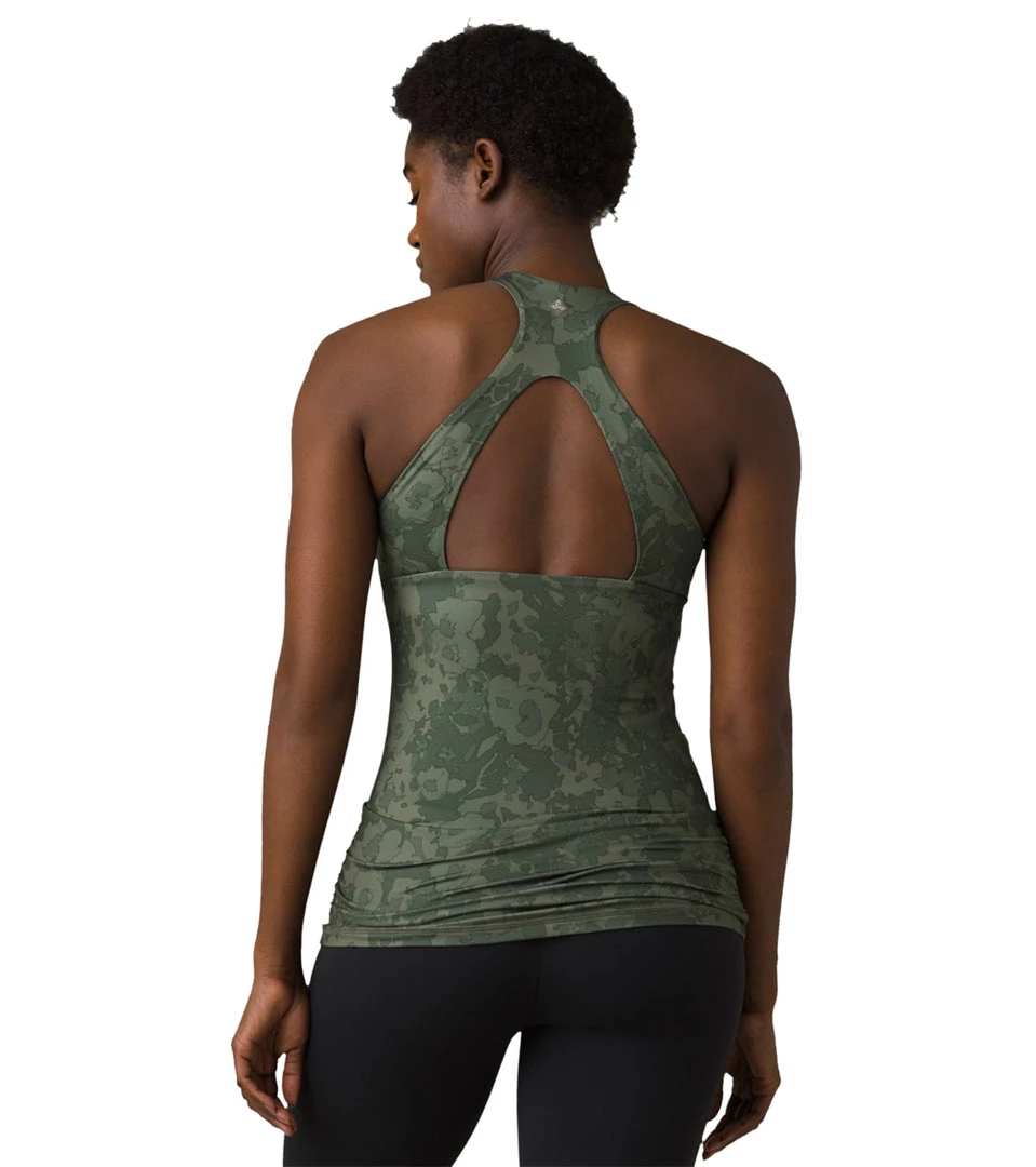 PrAna Locano Yoga Bra Tank Kale Wildflower CLOTHING 4 PrAna Locano Yoga Bra Tank Kale Wildflower CLOTHING