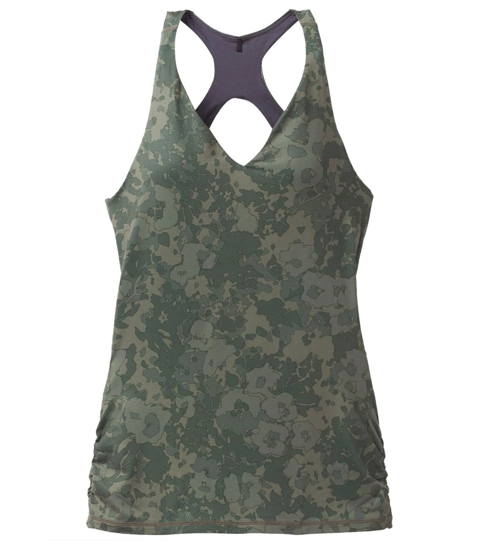 PrAna Locano Yoga Bra Tank Kale Wildflower CLOTHING 5 PrAna Locano Yoga Bra Tank Kale Wildflower CLOTHING