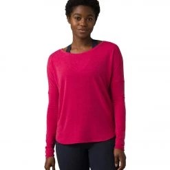 PrAna Rogue Long Sleeve Yoga Top Red Berry