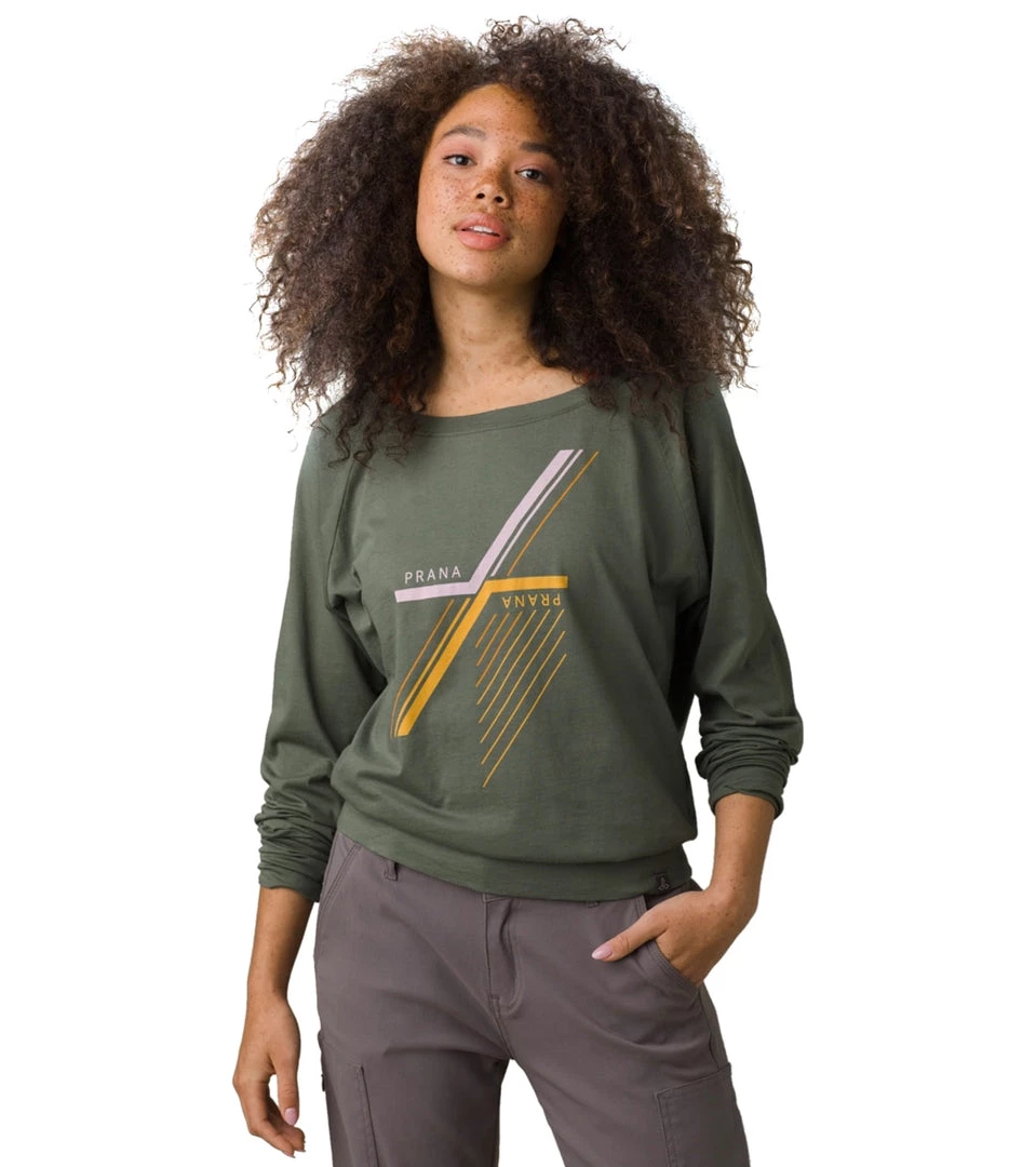 PrAna Organic Graphic Long Sleeve Kale Linework 6 PrAna Organic Graphic Long Sleeve Kale Linework