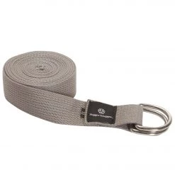 YOGA MATS & PROPS Hugger Mugger D-Ring Cotton Yoga Strap 10' Grey