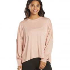 Free People Runner Up Long Sleeve Shell Pink CLOTHING
