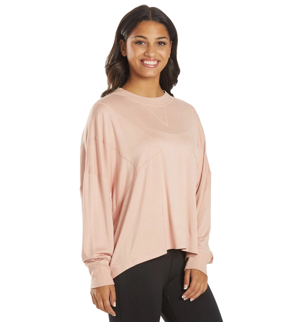 Free People Runner Up Long Sleeve Shell Pink CLOTHING 4 Free People Runner Up Long Sleeve Shell Pink CLOTHING