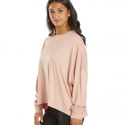 Free People Runner Up Long Sleeve Shell Pink CLOTHING 13 Free People Runner Up Long Sleeve Shell Pink CLOTHING