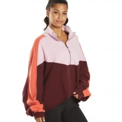 Free People Split Second 1/2 Zip Fig Jam Combo 10 Free People Split Second 1/2 Zip Fig Jam Combo