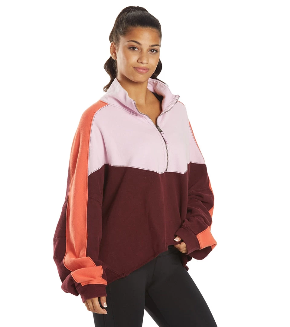 Free People Split Second 1/2 Zip Fig Jam Combo 4 Free People Split Second 1/2 Zip Fig Jam Combo