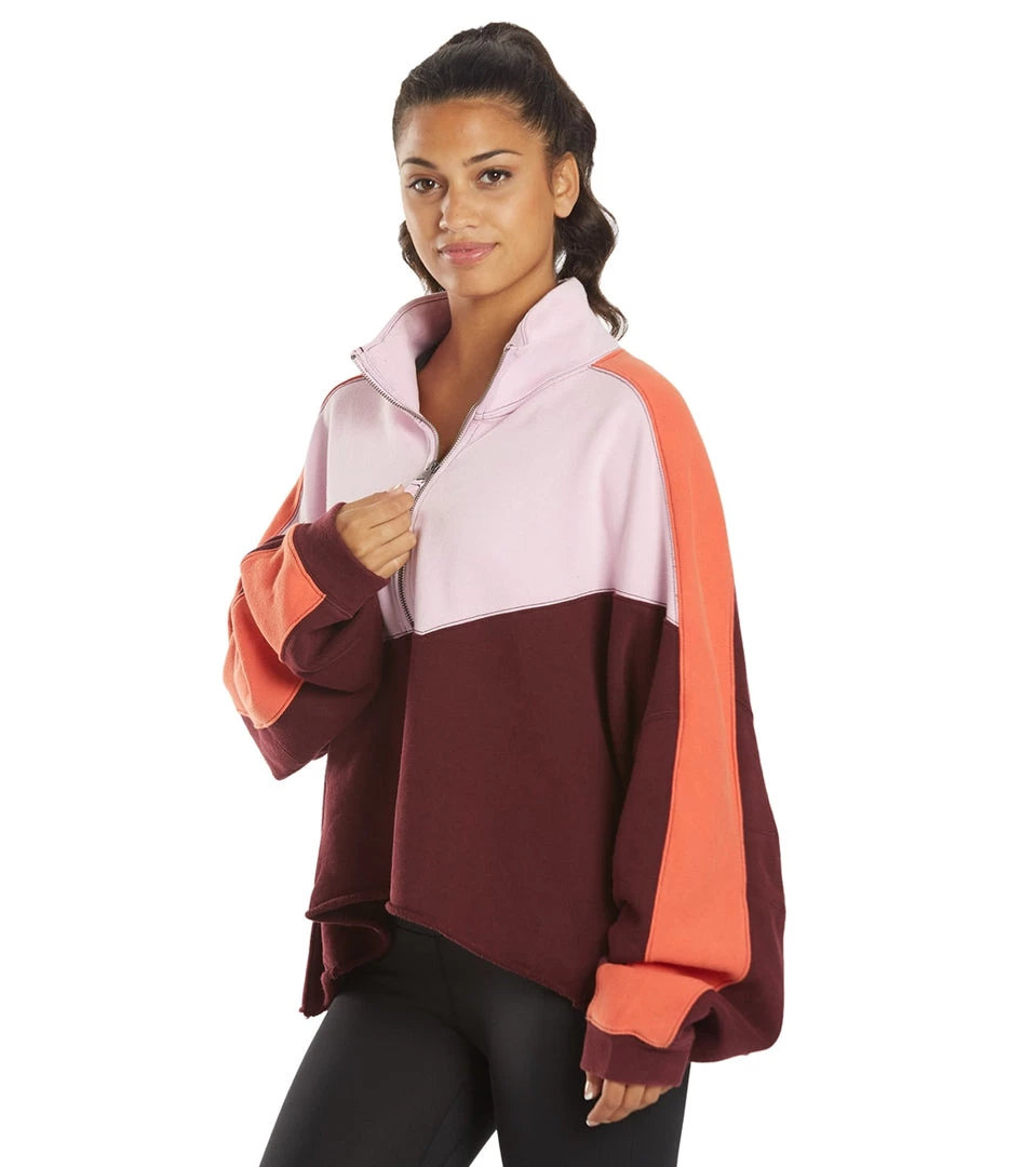 Free People Split Second 1/2 Zip Fig Jam Combo 7 Free People Split Second 1/2 Zip Fig Jam Combo