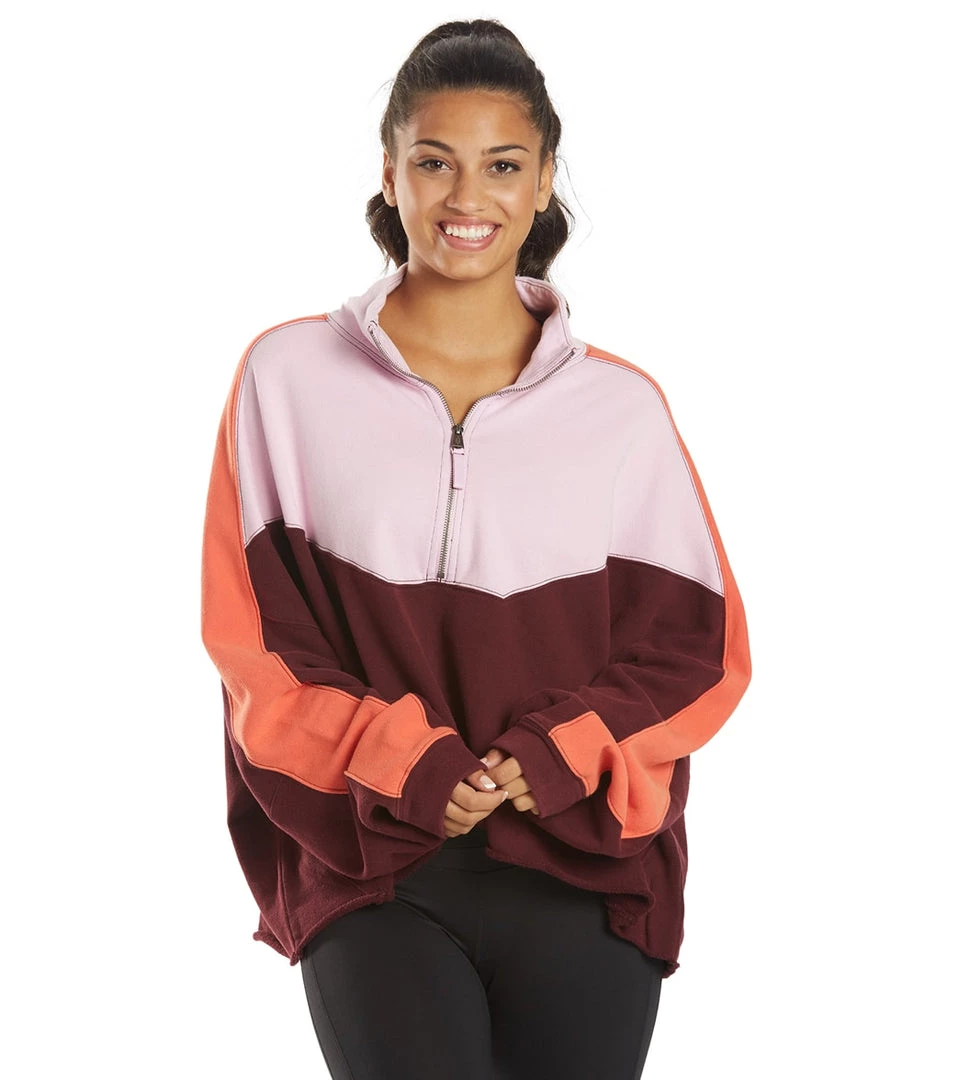 Free People Split Second 1/2 Zip Fig Jam Combo 9 Free People Split Second 1/2 Zip Fig Jam Combo