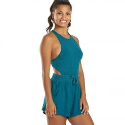 CLOTHING Free People Blissed Out Romper Blue Peacock