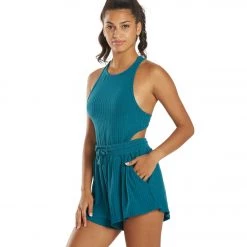 CLOTHING Free People Blissed Out Romper Blue Peacock 13 CLOTHING Free People Blissed Out Romper Blue Peacock