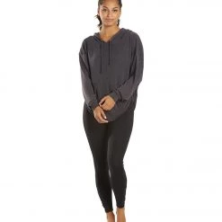 CLOTHING Free People Movement Back Into It Hoodie Washed Black