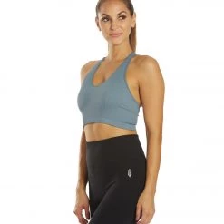 Free People Free Throw Yoga Crop Apres Blue CLOTHING