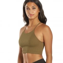 Free People Cropped Run Yoga Tank Army Moss NEW ARRIVALS
