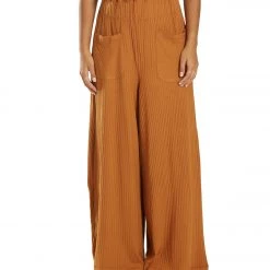 Free People Blissed Out Wide Leg Pants Toasted Coconut CLOTHING