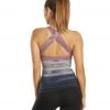 CLOTHING Hard Tail Open Back Support Tank Top Rainbow Horizon Pink Peach Navy