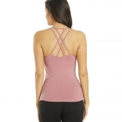 CLOTHING Hard Tail Double Cross Support Tank Dusty Rose Pink