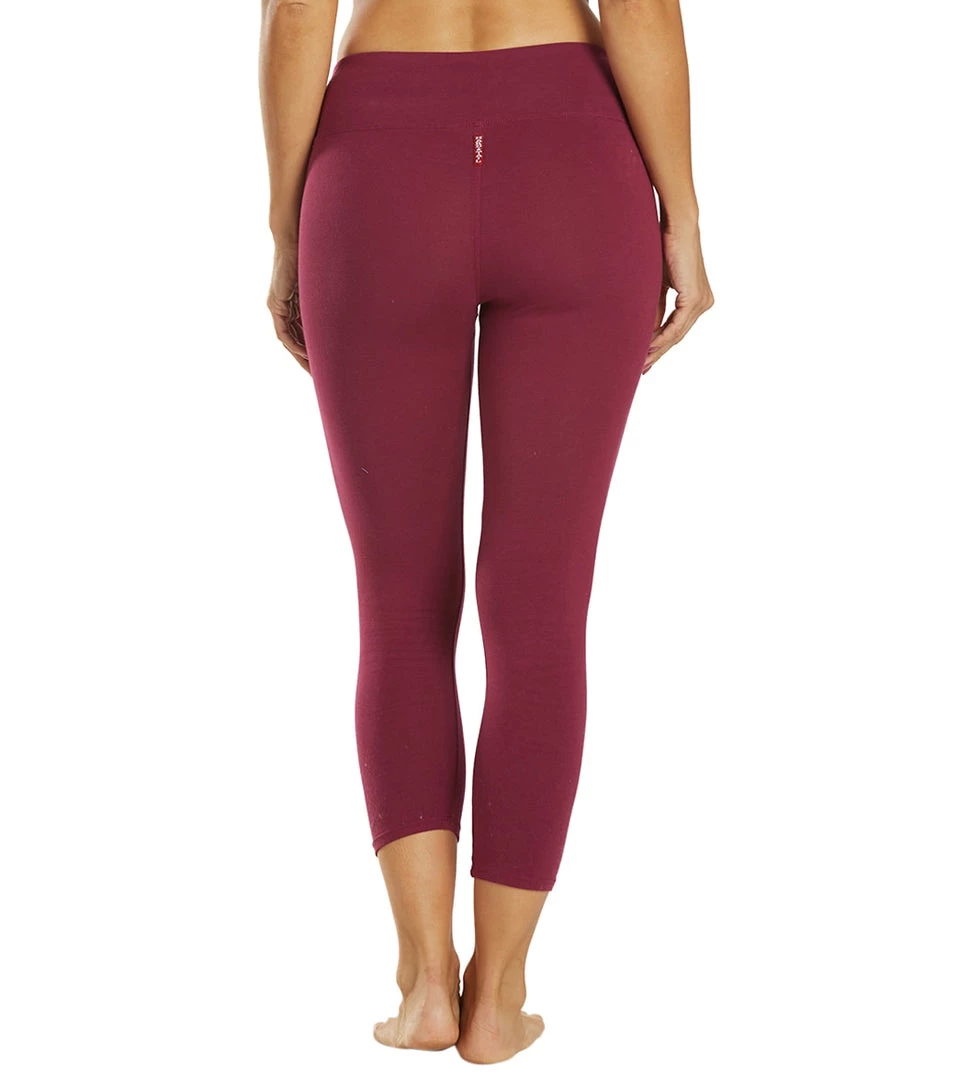 Hard Tail Flat Waisted Cotton Yoga Capris Boysenberry CLOTHING 5 Hard Tail Flat Waisted Cotton Yoga Capris Boysenberry CLOTHING