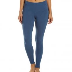 CLOTHING Hard Tail High Waisted Cotton Ankle Yoga Leggings Ocean Blue
