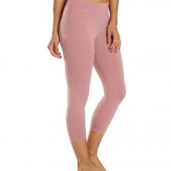 Hard Tail High Rise Cotton Yoga Capris Dusty Rose Pink CLOTHING