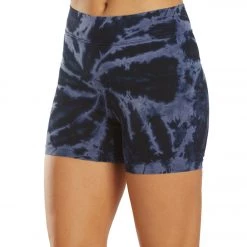 Hard Tail High Rise Yoga Booty Shorts Electric Mineral Wash 8 Indigo CLOTHING