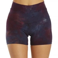 Hard Tail High Rise Yoga Booty Shorts Lava Wash Purple Boysenberry