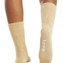 ACCESSORIES Spiritual Gangster Love Fuzzy Sock Camel