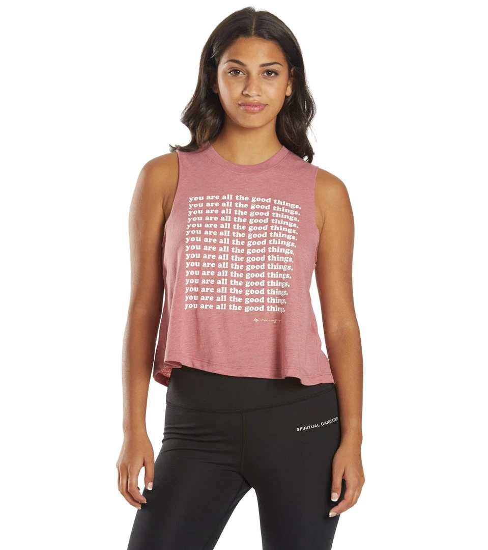 CLOTHING Spiritual Gangster Good Things Crop Tank 3 CLOTHING Spiritual Gangster Good Things Crop Tank