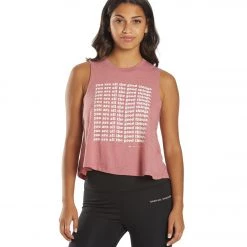 Spiritual Gangster Good Things Crop Tank Heather Winter Rose CLOTHING