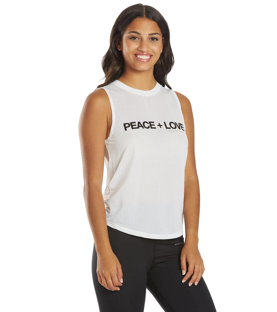 Spiritual Gangster Peace Active Muscle Tank White CLOTHING 4 Spiritual Gangster Peace Active Muscle Tank White CLOTHING