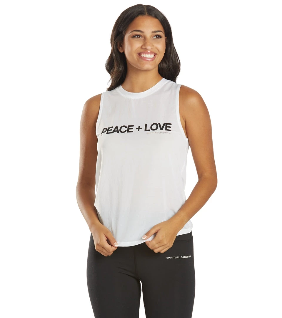 Spiritual Gangster Peace Active Muscle Tank White CLOTHING 9 Spiritual Gangster Peace Active Muscle Tank White CLOTHING