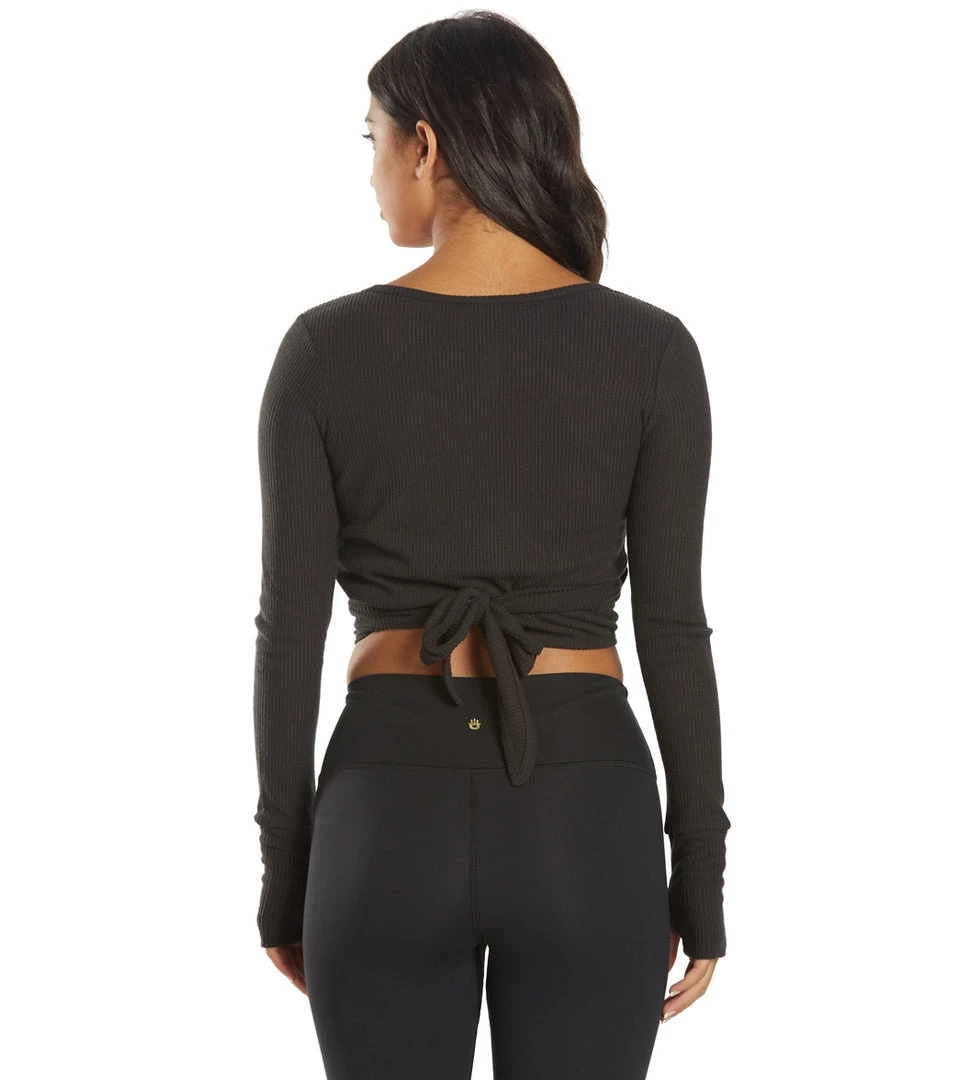 Spiritual Gangster Reversible Ballet Rib Wrap Sweater Vintage Black 5 Spiritual Gangster Reversible Ballet Rib Wrap Sweater Vintage Black