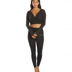 Spiritual Gangster Reversible Ballet Rib Wrap Sweater Vintage Black 13 Spiritual Gangster Reversible Ballet Rib Wrap Sweater Vintage Black