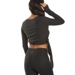 Spiritual Gangster Reversible Ballet Rib Wrap Sweater Vintage Black 15 Spiritual Gangster Reversible Ballet Rib Wrap Sweater Vintage Black