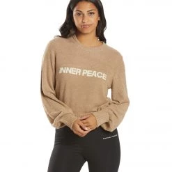 CLOTHING Spiritual Gangster Inner Peace Melody Crew Pullover Camel