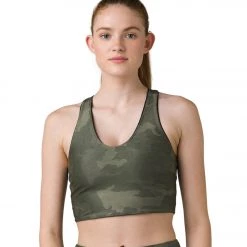 PrAna Momento Crop Top Black Camo