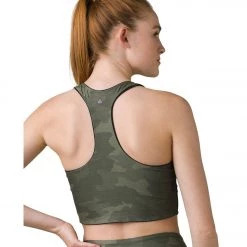 PrAna Momento Crop Top Black Camo