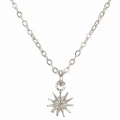 Dogeared Make A Wish Petite Starburst Necklace Sterling Silver ACCESSORIES