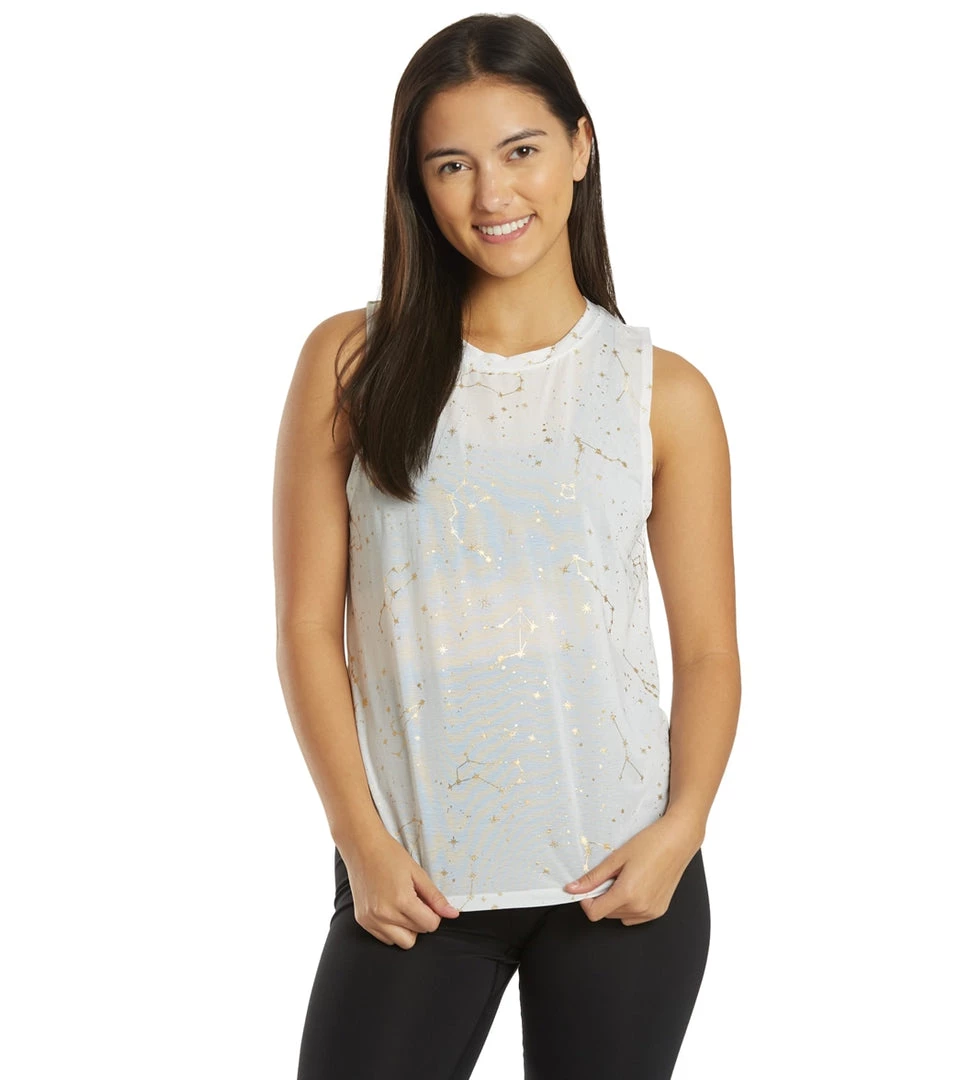 Spiritual Gangster Active Muscle Tank White Zodiac Print CLOTHING 3 Spiritual Gangster Active Muscle Tank White Zodiac Print CLOTHING