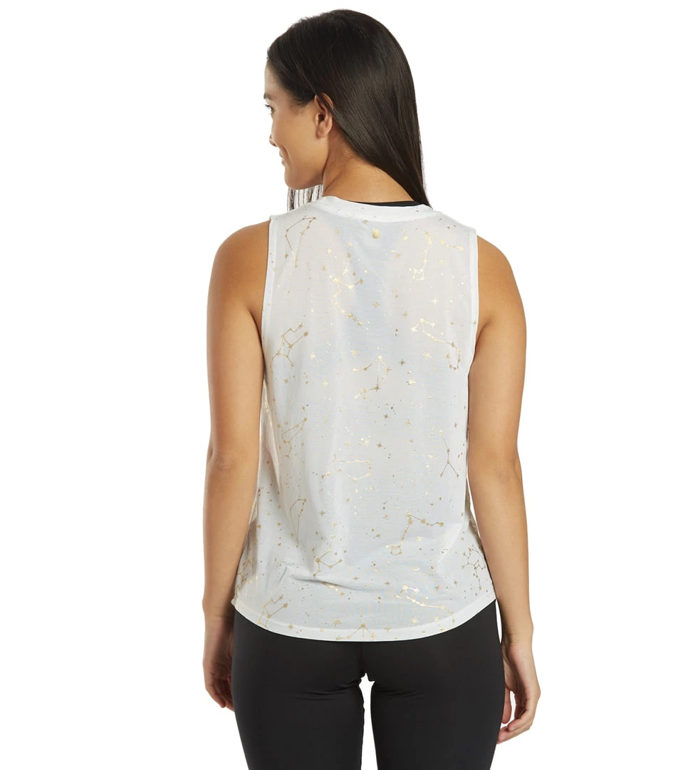 Spiritual Gangster Active Muscle Tank White Zodiac Print CLOTHING 5 Spiritual Gangster Active Muscle Tank White Zodiac Print CLOTHING