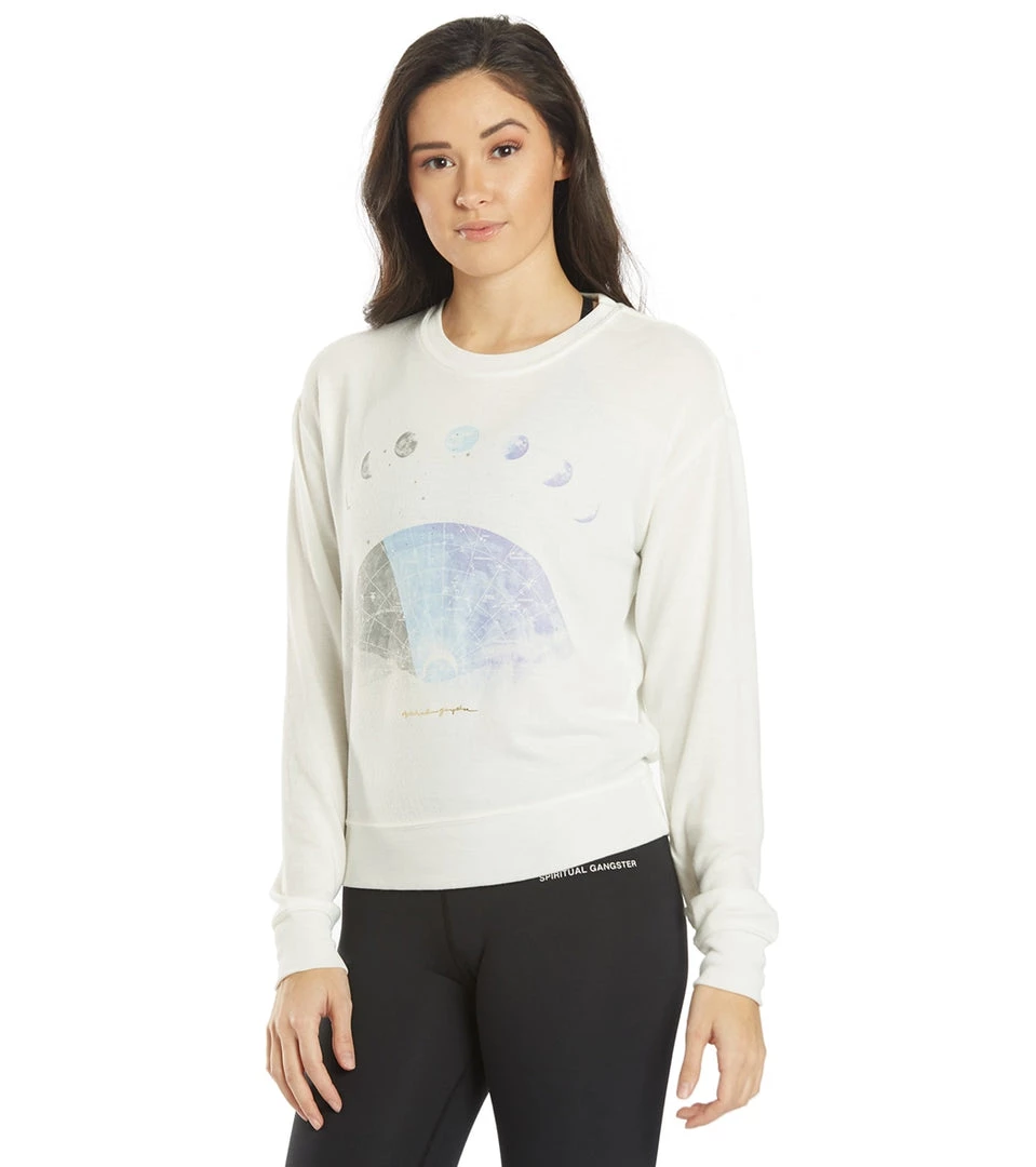 Spiritual Gangster Crew Neck Savasana Pullover Stone 7 Spiritual Gangster Crew Neck Savasana Pullover Stone