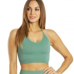 Spiritual Gangster Icon T-Back Sports Bra Sage