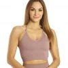 Spiritual Gangster Icon T-Back Sports Bra Rich Mauve CLOTHING