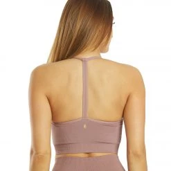 Spiritual Gangster Icon T-Back Sports Bra Rich Mauve CLOTHING
