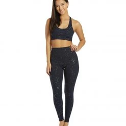 CLOTHING Spiritual Gangster SG Intent High WaiSteel Tie Dyed Legging Sapphire Zodiac Shimmer