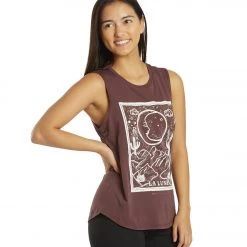 Spiritual Gangster Lune Muscle Tank Blackberry CLOTHING