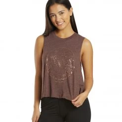 Spiritual Gangster Crop Tank Heather Blackberry