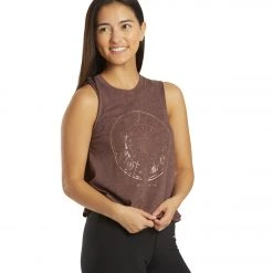 Spiritual Gangster Crop Tank Heather Blackberry