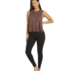 Spiritual Gangster Crop Tank Heather Blackberry